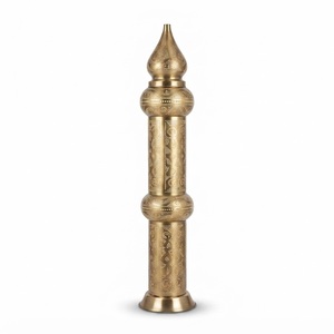 Lampe sur pied marocaine artisanale en métal ajouré – Lanterne décorative traditionnelle cylindrique ajourée - Product Image 5