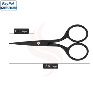 Custom Private Logo Classic Embroidery <b>Scissors</b> in Black Color Stainless Steel <b>Paper</b> <b>Scissors</b> with Unique Design - Product Image 3