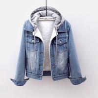 Dernière conception – Blouson en jean vintage pour homme, personnalisé, avec boutons, écologique, respirant, en tissu épais délavé à la pierre, idéal pour l'hiver