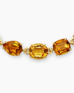 Collier en or jaune 18 carats pour femmes chaîne Marbella améthyste jaune grenat rhodolite cadeau de mariage mode alliage principalement fabriqué - Product Image 3