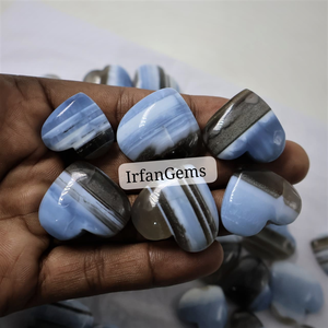 โอปอลสีน้ำเงินธรรมชาติแบบหลวมสำหรับทำเครื่องประดับแบบลวดพัน  ขายส่งจำนวนมาก  หินบำบัด  แหล่งกำเนิดจากสหรัฐอเมริกา - Product Image 3