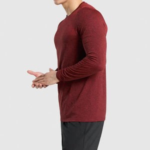 เสื้อยืดแขนยาวคอวีทรงปกติสำหรับผู้ชาย ผลิตตามสั่ง ขายส่ง OEM ยอดนิยม วัสดุคุณภาพดี ระบายอากาศได้ดี แห้งเร็ว - Product Image 6