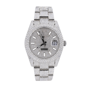 Tendance Moissanite Montre Homme Luxe Diamant Look Étanche Iced Out Style pour Mariages Mode - Product Image 1