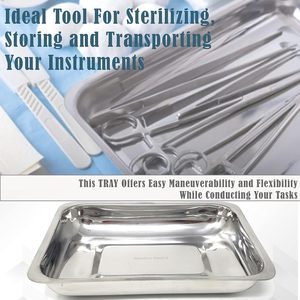 Plateau de stérilisation en alliage d'aluminium de haute qualité Plateau de stérilisation chirurgicale à double niveau pour instruments chirurgicaux - Product Image 3
