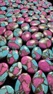 อัญมณีทรงหลวมทำจากผ้าฝ้ายสีชมพูคิงแมนเทอร์ควอยซ์ขนาด AAA + - Product Image 2