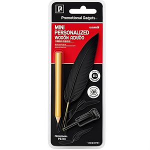 Mini Penna Promozionale Personalizzata in Legno a Forma di Piuma - Product Image 3