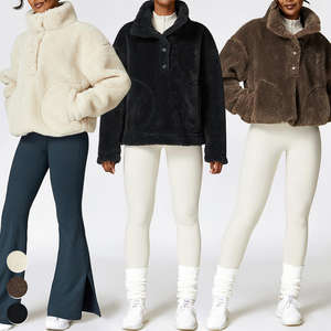 Chaqueta de Invierno para Mujer, Cálida, de Forro Polar, Tejida, de Poliéster Transpirable, con Cremallera y Logotipo, para Exteriores - Product Image 2