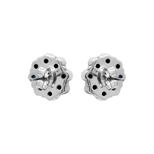 Pendientes de tuerca florales hechos a mano de Plata de Ley 925, piedras preciosas azules naturales, chapados en oro, estilo bonito para fiesta de boda, venta al por mayor - Product Image 5