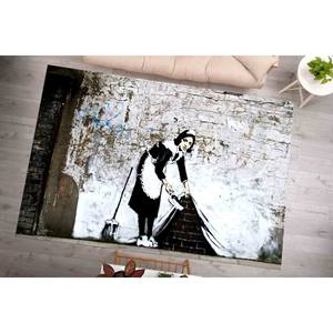 Tapis de balayage Maid Sweeping, Tapis abstraits, Tapis Banksy, Tapis Banksy Femme, Tapis imprimé, Tapis à poils doux - Product Image 4