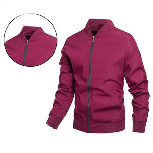 Chaqueta bomber ligera y ajustada para hombre, chaqueta de vuelo informal con cuello levantado, venta al por mayor, superventas - Product Image 5