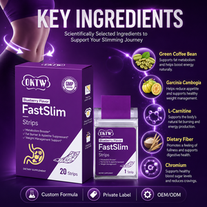 Tiras Botánicas para el Bienestar OKTW FastSlim, Sabor Arándano, 20 Tiras, Apoyo al Metabolismo, Limpieza Intestinal, Control del Apetito, Suplemento - Product Image 2