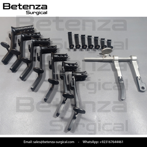 Sistema de Retracción Lumbar Microquirúrgico Manual de 15 Piezas, Acero Inoxidable Alemán, Recubrimiento de PTFE Negro, para Cirugía Ortopédica de Columna Vertebral Total o Parcial - Product Image 6