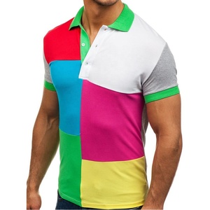 High Quality Men's <b>Button</b>-<b>Up</b> for Polo Shirts with Stand Collar <b>Short</b> <b>Sleeves</b> and Print Pattern Plain Blank Knitted T-Shirts Bulk - Product Image 2