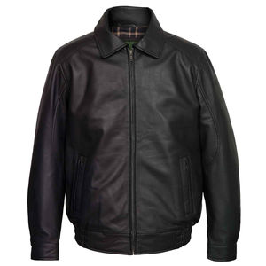 Chaqueta de cuero de PU para hombre con diseño personalizado para motorista, piel de cordero genuina desgastada, material de alta calidad - Product Image 2