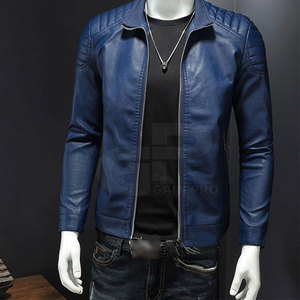 Chaquetas de cuero de la mejor calidad para hombre, chaqueta con cremallera y cuello levantado en todos los colores, tallas, chaquetas de cuero para hombre - Product Image 4