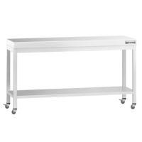 Table de centre commerciale en acier inoxydable PREMIUM - 1800x600mm - avec étagère inférieure