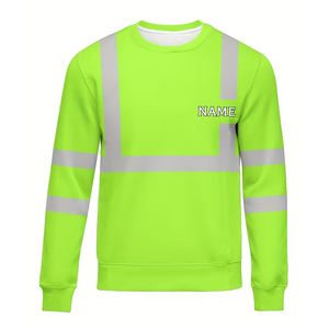 Men's Hi-<b>Vis</b> Safety Reflective Sweatshirt for Traffic Warmer Security Workwear Clothing Sweatshirts - Product Image 1