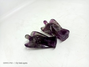 Figurine d'ange en fluorite violette naturelle sculptée, pierre de guérison Reiki, décoration d'intérieur, cadeau, vente en gros de Rais Agate - Product Image 5