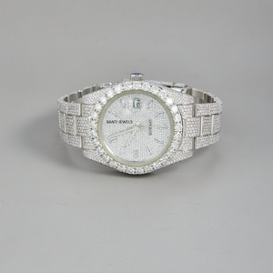 Reloj de Lujo con Incrustaciones de Diamantes Moissanite, Brazalete de Acero Inoxidable, Joyería Hip Hop - Product Image 1