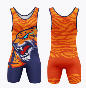 Sublimación personalizada de alta calidad, logotipo personalizado en seco, talla grande, sublimación barata, traje de levantamiento de pesas, camiseta de lucha libre para hombres - Product Image 6