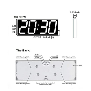 CHEETIE CP118 Grande <span class=keywords><strong>horloge</strong></span> <span class=keywords><strong>murale</strong></span> numérique blanche <span class=keywords><strong>connectée</strong></span> par Wifi avec une toute nouvelle qualité - Product Image 4