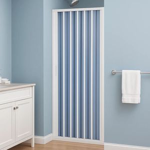 Porta doccia a soffietto reversibile in PVC con guide estensibili misura 116-140 cm confezionata singolarmente - Product Image 2