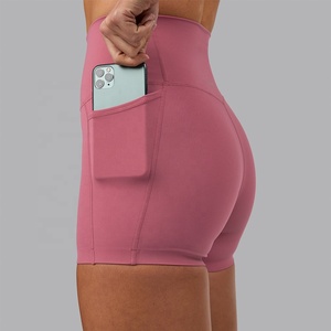 Short de motard professionnel pour femmes avec marque personnalisée tissu léger flexible OEM vente en gros de shorts de gymnastique et de fitness - Product Image 4