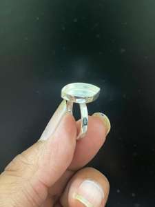 Plata de Ley 925 de alta calidad Marquesa martillada 3x6mm bisel resina cabujón piedra ajuste en blanco ajuste DIY fabricación de joyas - Product Image 5