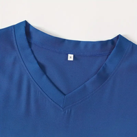 Toptan OEM Çok Satan Unisex Kadın Erkek Teal V Yaka Cepli Kısa Kollu Scrub Üstü Hastane Üniforması Doktorlar Hemşireler İçin