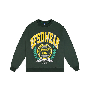 Sweat-shirt à col rond personnalisé de haute qualité à manches longues et aux épaules tombantes 100% coton Sweat-shirt à impression graphique bouffante pour hommes - Product Image 5