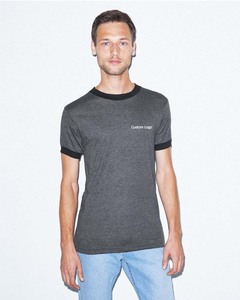 Camiseta de tres mezclas fina de jersey con logotipo personalizado Bella + Canvas 3055C Camiseta de manga corta para hombre Ringer - Product Image 2