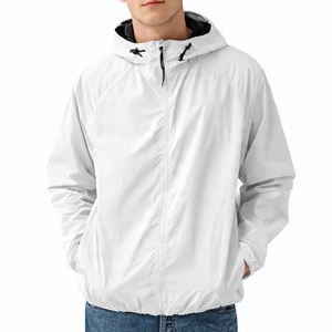 Chaqueta Cortavientos de Otoño Estilo Hip Hop para Hombre, Informal, con Capucha, Impermeable, con Logotipo Frontal - Product Image 4