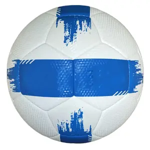 White And Blue High-End Game Manufacturers Full Customized 2024 New Arrival PU Leather Football Soccer Balls