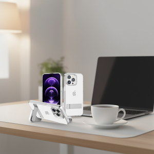 Funda Transparente Antigolpes de TPU+PC con Soporte de Tira para Teléfono Móvil 14 Pro Premium - Product Image 2