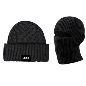 Pasamontañas Térmico 2 en 1 con Logotipo Personalizado, Gorro de Punto Unisex con Borde, Gorro de Invierno Liso, Gorro Deportivo de Punto - Product Image 4