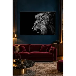 Impression sur toile du profil du lion grinçant Fida - Product Image 1