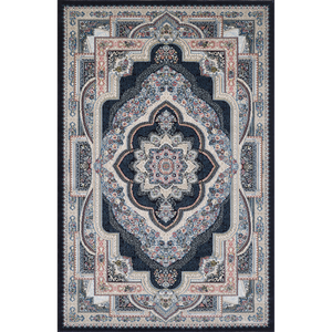 พรมตุรกีหรูหรา ผลิตด้วยเครื่องจักร รุ่นชิราซ สีกรมท่า พรีเมียม สำหรับห้องนั่งเล่น จากผู้ผลิตที่กาเซียเตป - Product Image 1