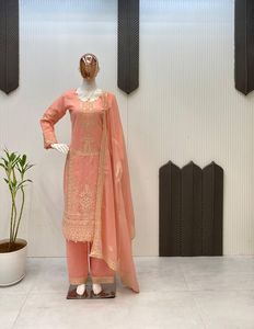 GEORGETTE paquistaní indio CON TRABAJO BORDADO EN SECUENCIA Para fiesta de lujo Boda Ropa tradicional e informal Traje Salwar - Product Image 2