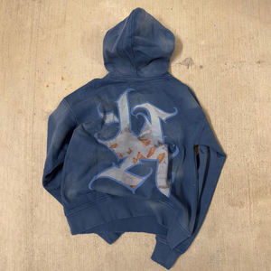 Sudadera con capucha desgastada lavada con ácido para hombre personalizada al por mayor suéter con capucha y cremallera de cara completa vintage de nuevo diseño Impresión digital para invierno - Product Image 4