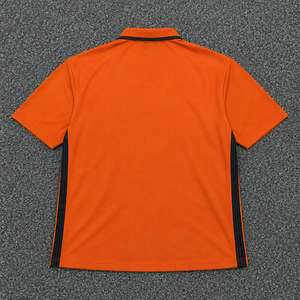 เสื้อโปโลแขนสั้นผู้ชาย สีส้ม ผ้าถัก แห้งเร็ว สปอร์ต สีพื้น ดีไซน์คอเสื้อตัดสี - Product Image 2