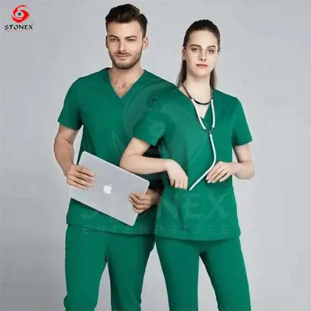 Individuelle Damen Krankenhaus Krankenschwestern-Scrubs-Uniformen Damen Shot-Sleeve Medizinische Jogger-Scrubs-Sets Anzüge für Ärzte und Krankenschwestern