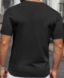 Crew Fitness Hombres Henley Camisetas Casual Summer Basics Secado rápido Transpirable Tejido de punto Color sólido Manga corta Botones - Product Image 2