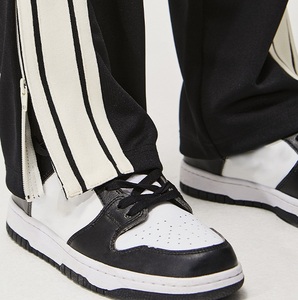 2024สเวตเตอร์เอวยางยืดลายทางสีขาวกางเกงขากว้างของผู้หญิงกางเกงขายาวสีดำปรับแต่งได้ - Product Image 2