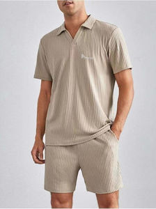 Ensemble de shorts pour hommes en denim délavé, fabriqué en usine, prix bas, couleur unie, nouveau, personnalisé, deux pièces, été - Product Image 5