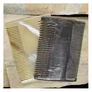 Peines para Barba de cuerno francés hechos a mano, peine de cuerno de búfalo negro, mango grande, antiestático, adecuado, cuerno Natural, peines hechos a mano, lo último - Product Image 6