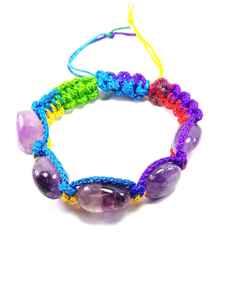 Bracelet en fil de cristal d'améthyste, bijou indien, pierres précieuses naturelles, cadeau pour hommes et femmes, énergie, méditation - Product Image 5