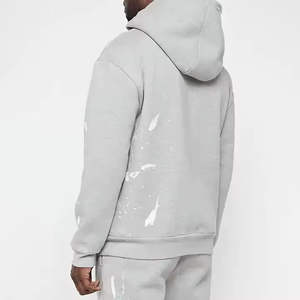 ชุดเซ็ตแทรคสูทผู้ชายแบบมีฮู้ดเต็มตัว ปี 2025 รุ่นสั่งทำพิเศษสำหรับเพ้นท์ลาย ฮิปฮอป สตรีทแวร์ ไซส์ใหญ่ สำหรับฤดูหนาว ผ้าหนา ย้อมสีด้วยมือ - Product Image 2