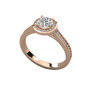 Anillo de Compromiso de Boda, Plata de Ley 925 con Diamante Certificado por IGI, Chapado en Oro de 14K, Anillo de Novia Clásico para Mujer - Product Image 1