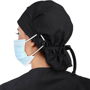 Chapeau de dentiste en coton pour femmes, personnalisé, très vendu, avec bouton, uniforme médical pour vétérinaire, hôpital, couleur unie, chapeau de travail pour infirmière - Product Image 3