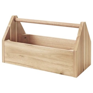 <b>Wooden</b> Caddy <b>Box</b> with Handle Unpainted Decorative Caddy Holder for Home and bar Decoration - Product Image 6